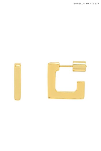 Estella Bartlett Gold Tone The Edit Collection Square Hoops Earrings (871455) | £35