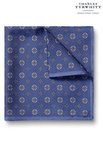 Charles Tyrwhitt Blue Medallion Silk Pocket Square (871482) | £25