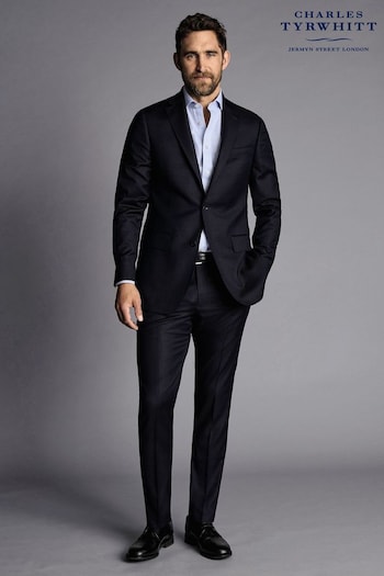 Charles Tyrwhitt Blue Slim Fit Italian Luxury Suit Trousers (871552) | £170