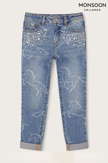 Monsoon Blue Unicorn Print Levis Jeans (871597) | £32 - £36