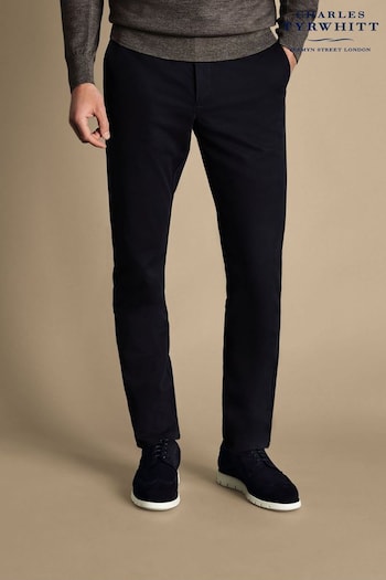 Charles Tyrwhitt Dark black Classic Fit Ultimate non-iron Chino belted Trousers (871633) | £80