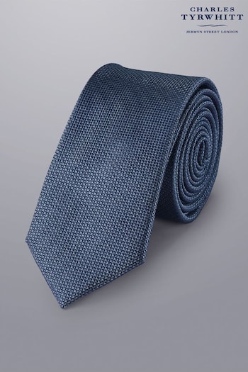 Charles Tyrwhitt Blue Silk Stain Resist Slim Tie (871641) | £35