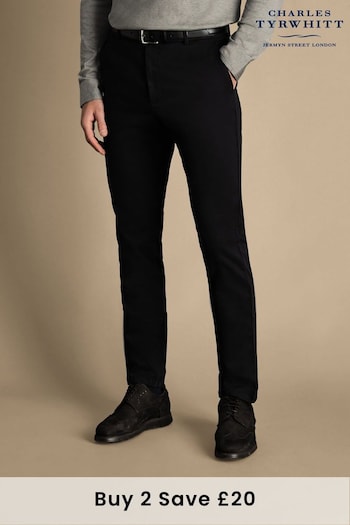 Charles Tyrwhitt Black Classic Fit Ultimate non-iron Chino Trousers (871738) | £80