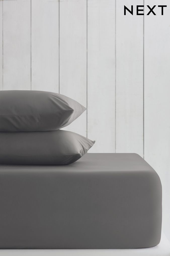 Charcoal Grey Cotton Rich Deep Fitted Sheet (871880) | £14 - £21