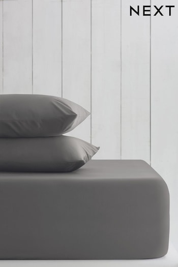 Charcoal Grey Cotton Rich Deep Fitted Sheet (871880) | £12 - £19