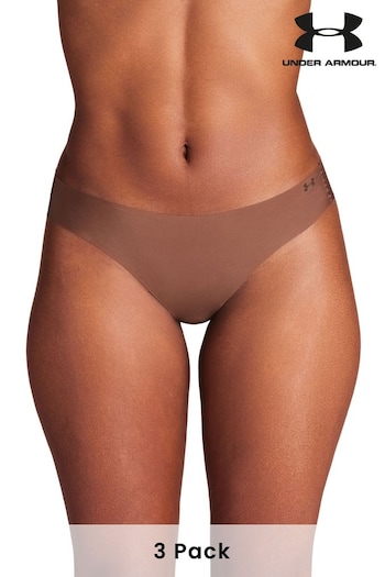 Under Bandit Armour Dark Brown No Show Pure Stretch Thongs 3 Pack (871914) | £26