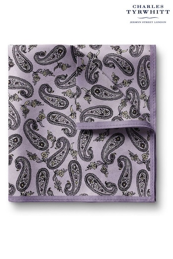 Charles Tyrwhitt Purple Mini Paisley Print Silk Pocket Square (872161) | £25