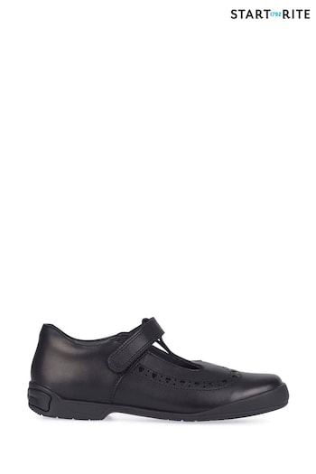Start-Rite Black Leapfrog Leather Narrow Fit School Shoes (872332) | £45 - £50