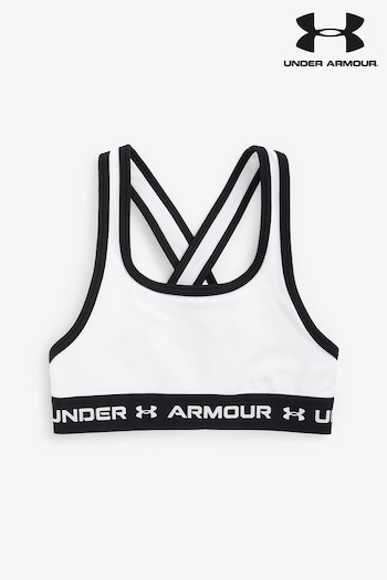 Under mens Armour White Crossback Mid Solid Bra (872381) | £18