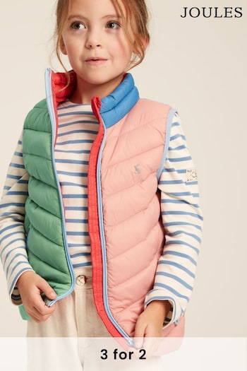 Joules Croft Pink Hotchpotch Showerproof Quilted Gilet (872427) | £36.95 - £39.95