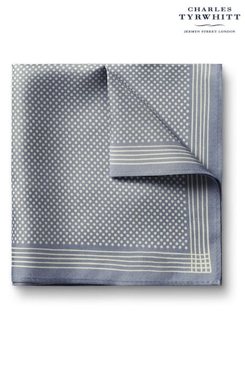 Charles Tyrwhitt Blue Spot Print Silk Pocket Square (872505) | £25
