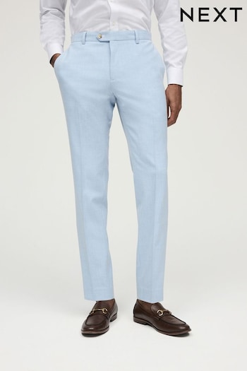 Light Blue Skinny Fit Pipe Trimmed Suit: Trousers (872512) | £40
