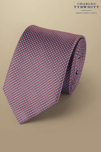 Charles Tyrwhitt Pink Mini Floral Silk Stain Resist Pattern Tie (872629) | £35