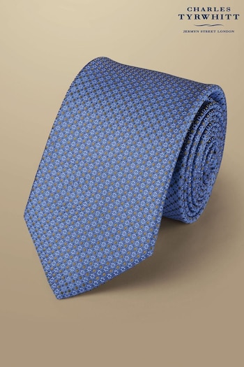 Charles Tyrwhitt Blue Mini Floral Silk Stain Resist Pattern Tie (872666) | £35