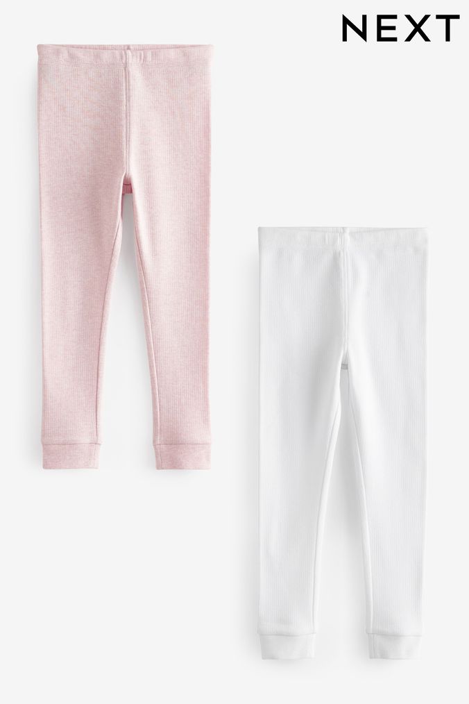 Pink/ White Thermal Leggings 2 Pack (2-16yrs) (872716) | £15 - £21