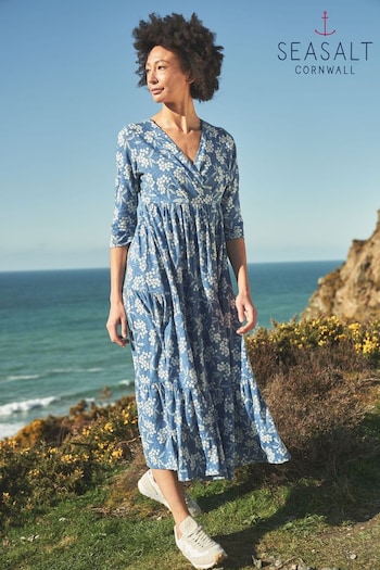 Seasalt Blue Cornwall Sky Branch Jersey Dress (872785) | £76