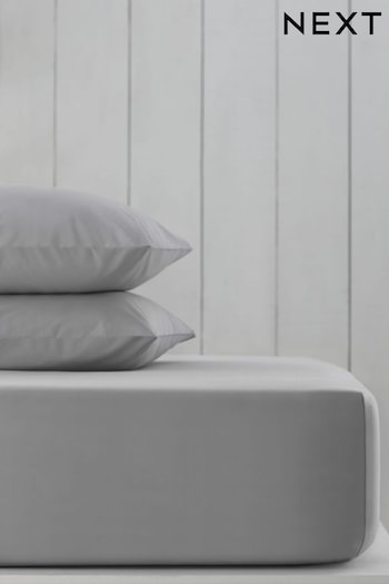 Silver Grey Cotton Rich Deep Fitted Sheet (872903) | £12 - £19