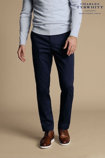 Charles Tyrwhitt Blue Chrome Slim Fit Ultimate Non-Iron Chino Trousers (872951) | £80