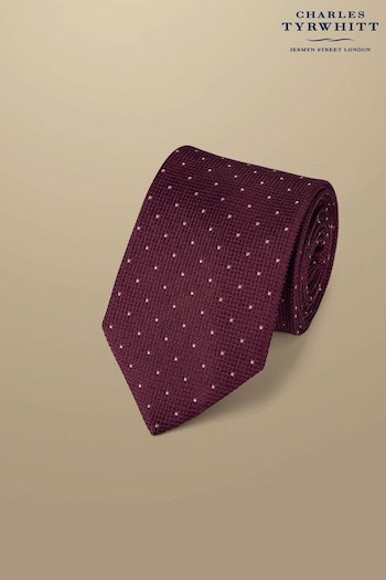 Charles Tyrwhitt Pink Spot Silk Stain Resist Tie (872962) | £35