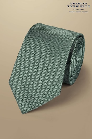 Charles Tyrwhitt Green Silk Stain Resist Tie (873012) | £35