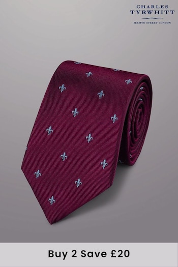 Charles Tyrwhitt Purple Fleur De Lys Silk Stain Resist Tie (873036) | £35