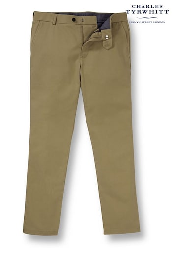 Charles Tyrwhitt Green light Classic Fit Ultimate non-iron Chino belted Trousers (873054) | £80
