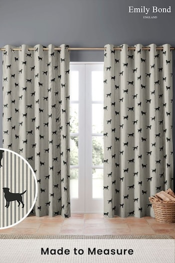 Emily Bond Coal Black Marley Made to Measure Curtains (873086) | £91