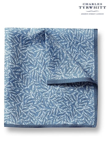 Charles Tyrwhitt Blue Leaves Print Silk Pocket Square (873165) | £25