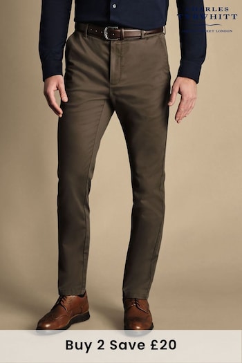 Charles Tyrwhitt Brown Classic Fit Ultimate non-iron Chino Trousers (873246) | £80