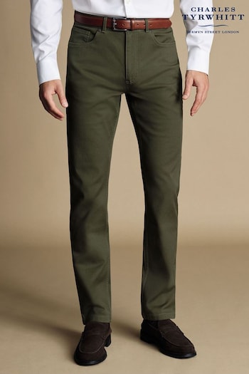 Charles Tyrwhitt Green Twill Classic Fit 5 Pocket Jeans (873318) | £80