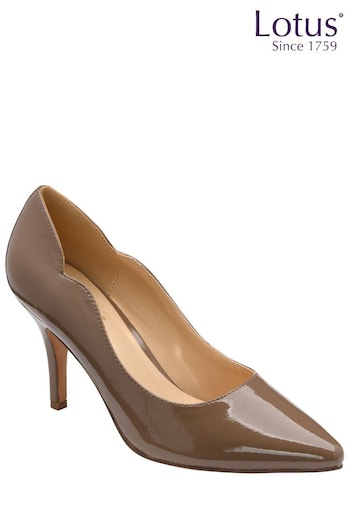 Lotus Natural Stiletto Heel Patent Court Shoes (873340) | £65