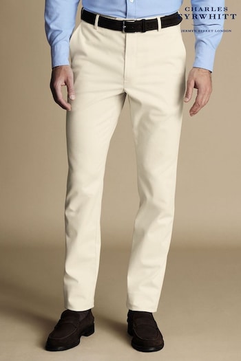 Charles Tyrwhitt Natural Chrome Slim Fit Ultimate non-iron Chino Trousers (873347) | £80