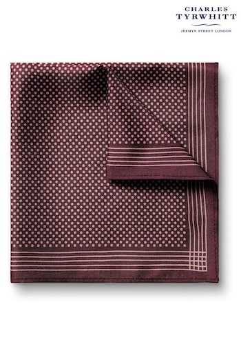 Charles Tyrwhitt Red Spot Print Silk Pocket Square (873394) | £25