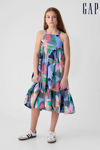 Gap Blue Floral Print Midi Dress Club (4-13yrs) (873500) | £35
