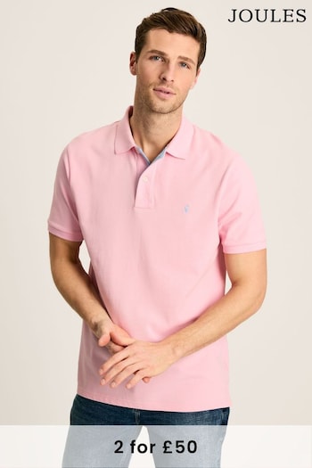 Joules Woody Light Pink Cotton Polo Curta Shirt (873632) | £29.95