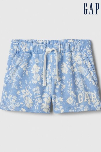 Gap Blue Floral Print Pull On Logo Jogger Shorts (4-13yrs) (873641) | £12