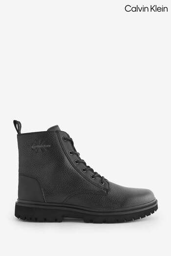 Calvin Klein Mid Laceup Black platform Boots (873675) | £160