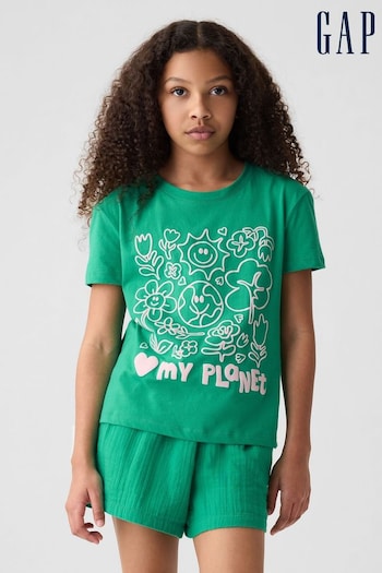 Gap Green Graphic Print Short Sleeve Crew Neck T-Shirt (4-13yrs) (873696) | £10