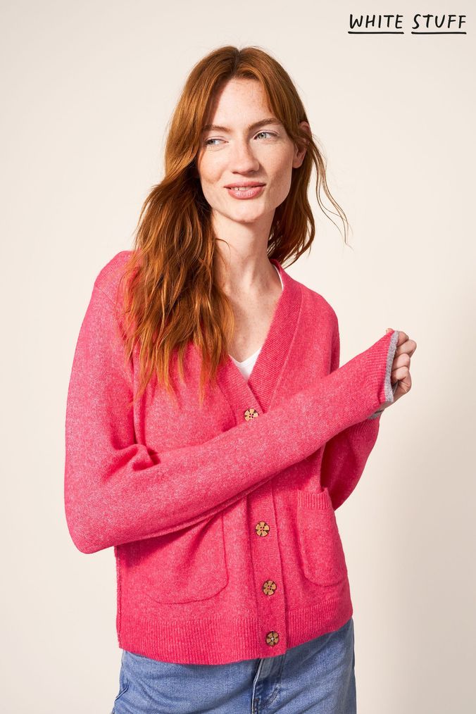 White stuff on sale red cardigan