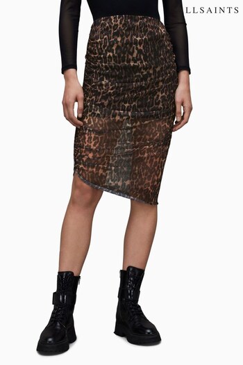 AllSaints Nora Anita Brown Skirt (873826) | £89