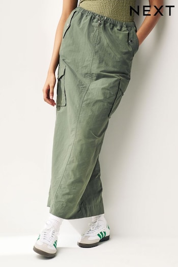 Khaki Green Cargo Midi Skirt (873973) | £25