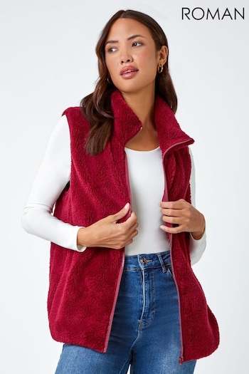 Roman Red Soft Sherpa Fleece Gilet (874334) | £26