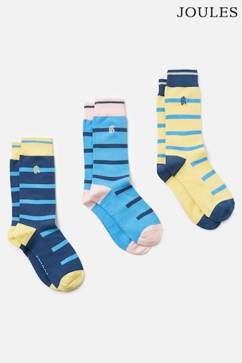 Joules Striking Yellow/Blue Pack of Three Socks (874412) | £19.95