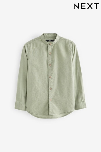 Green Grandad Collar Long Sleeve Shirt (3-16yrs) (874905) | £12 - £17