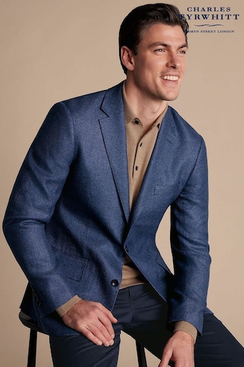 Charles Tyrwhitt Blue Slim Fit Twill British Luxury Jacket (875016) | £280