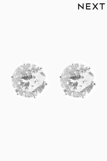 Silver Tone Cubic Zirconia Large Stud Earrings (875294) | £5