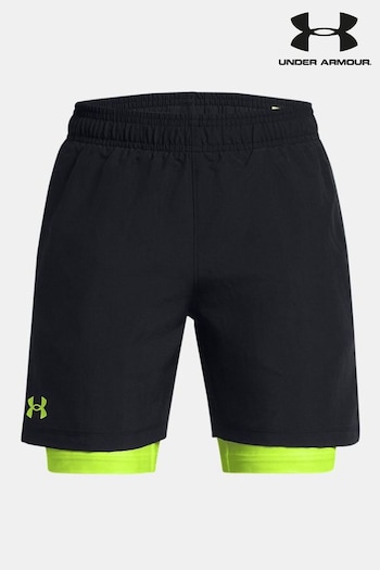 Under Armour minte Black Woven 2-in-1 Shorts (875494) | £32