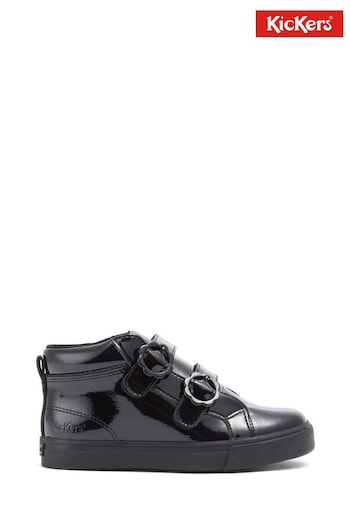 Kickers Junior Alfred Tovni Hi Vel Bloom Patent Black Leather Shoes (875496) | £55