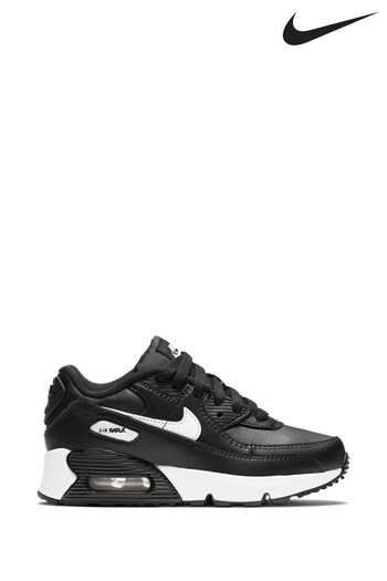 Nike Black/White Air Max 90 Junior Trainers (875578) | £65