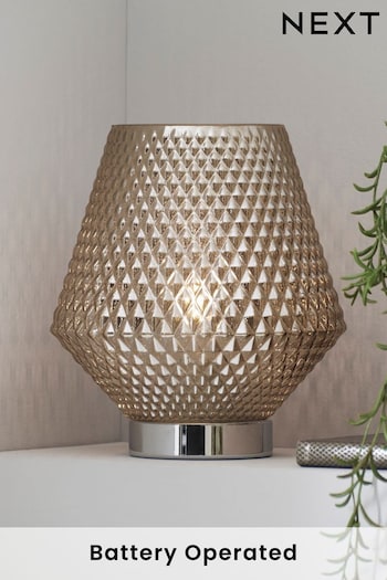 Champagne Gold Battery Operated Medium Tapered Ambient Lamp (875613) | £22
